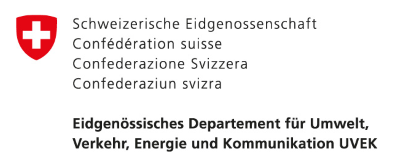 Logo Eidgenössisches Departement für Umwelt, Verkehr, Energie und Kommunikation UVEK